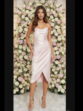 HOUSE OF CB 'Reva' Blush Satin Balcony Corset Dress /Size S-US 4-6/$255